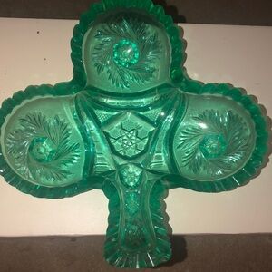 Cut Green Glass Shamrock